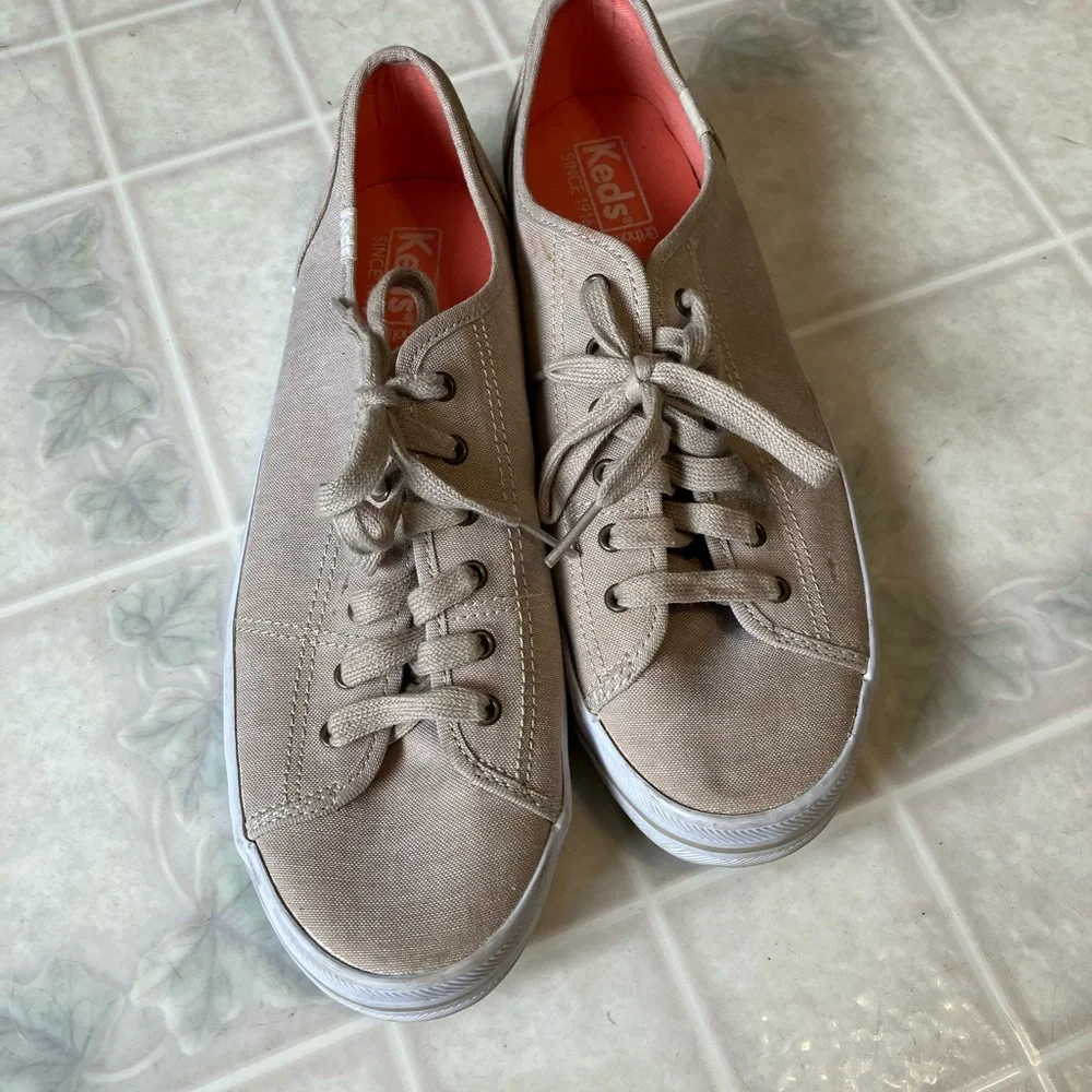 Keds‎ ortholite tan canvas lace up Sneakers